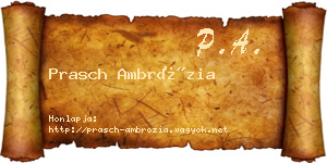 Prasch Ambrózia névjegykártya